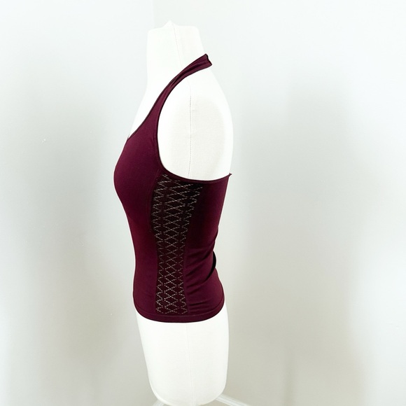 Free People Intimately Burgundy Seamless Halter Top XS S Stretchy Layering Tank - Picture 4 of 7